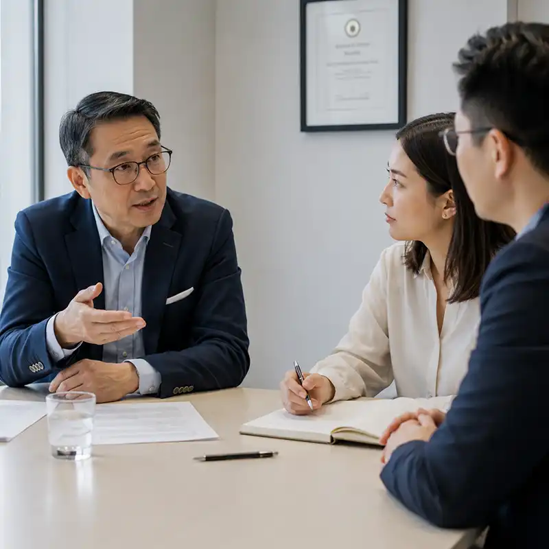 Professionals in a strategy meeting